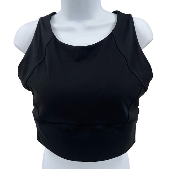 WMNS Black Sports Bra Size XL Crewneck Sleeveless Padded Activewear Gym Workout - Picture 2 of 6